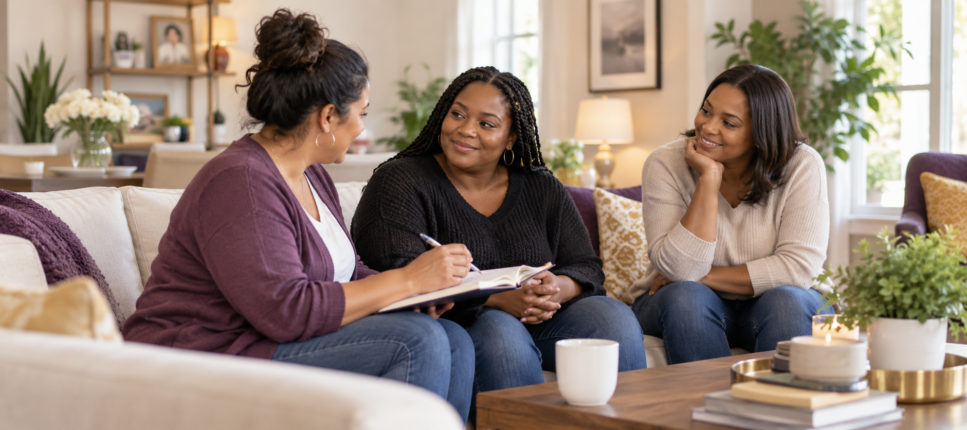 Women having a warm supportive conversation together